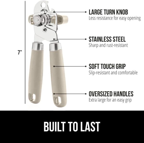 Steel Smooth Edge Manual Can Opener and Bottle Openers, Soft Handle - Image 2