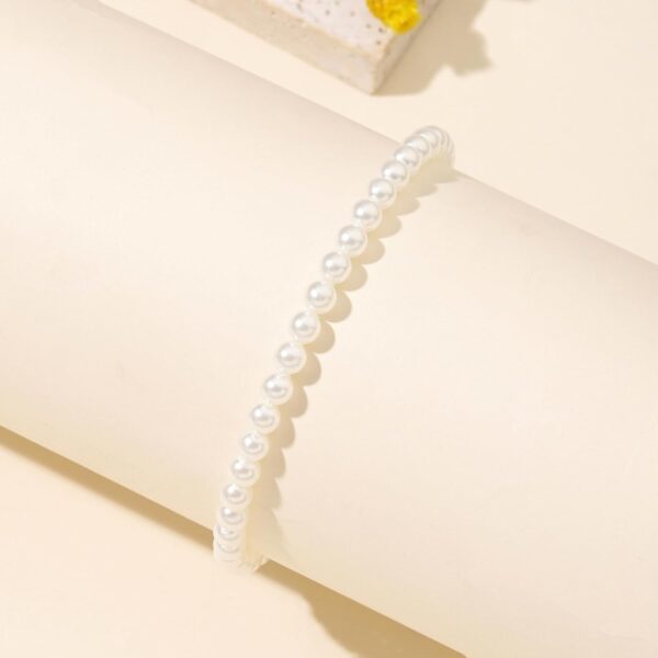 Gold Tiny Pearl Bracelets for Women Dainty - Image 5