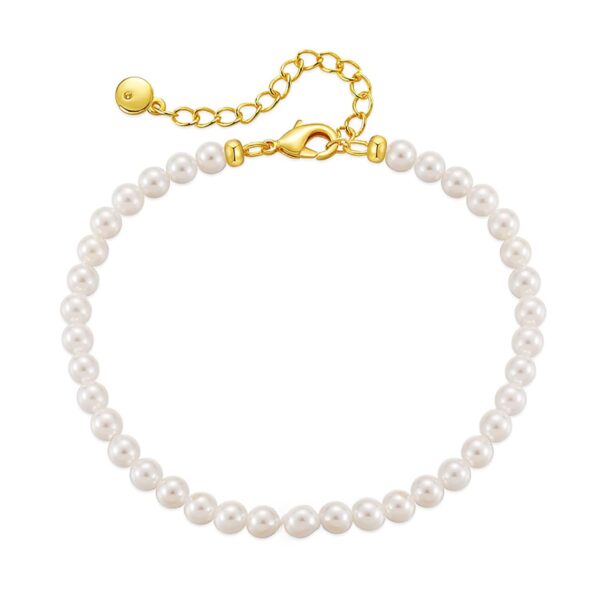 Gold Tiny Pearl Bracelets for Women Dainty