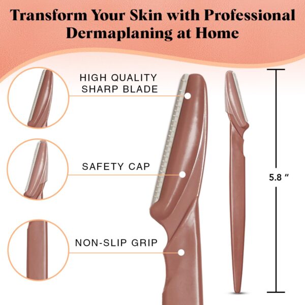 Kitsch Dermaplaning Tool - Face Razors for Women and Men, Eyebrow Trimmer and Face Shaver, - Image 3