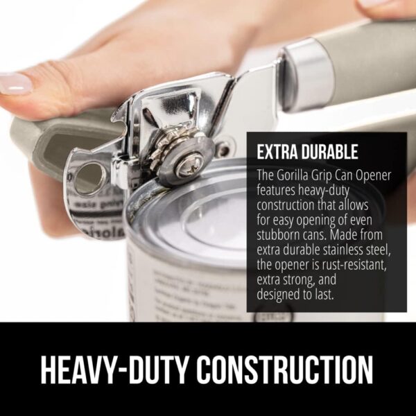 Steel Smooth Edge Manual Can Opener and Bottle Openers, Soft Handle - Image 4