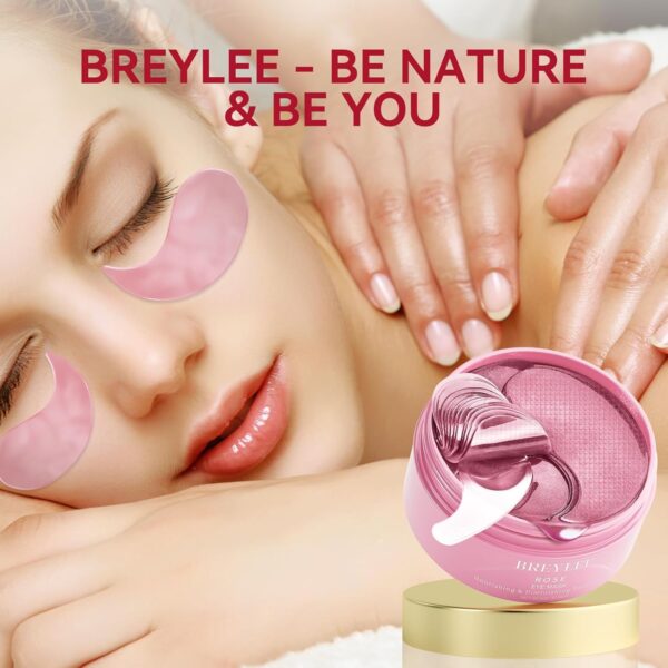 BREYLEE Rose Eye Mask– 60 Pcs, Under Eye Patches,Eye Patches For Puffy Eyes,Hydrates - Image 6