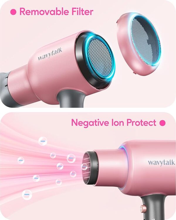 Wavytalk Ionic Hair Dryer Blow Dryer with Diffuser & Comb for Curly Hair Professional - Image 5