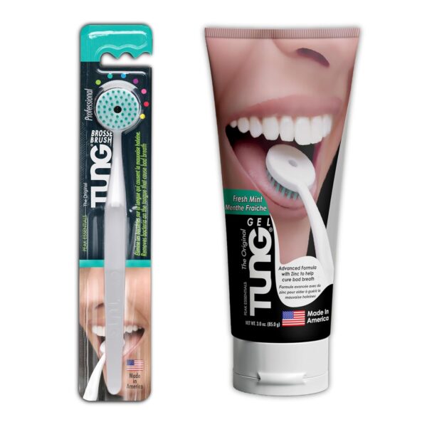 Tung Tongue Brush & Gel Kit | Tongue Cleaner for Adults