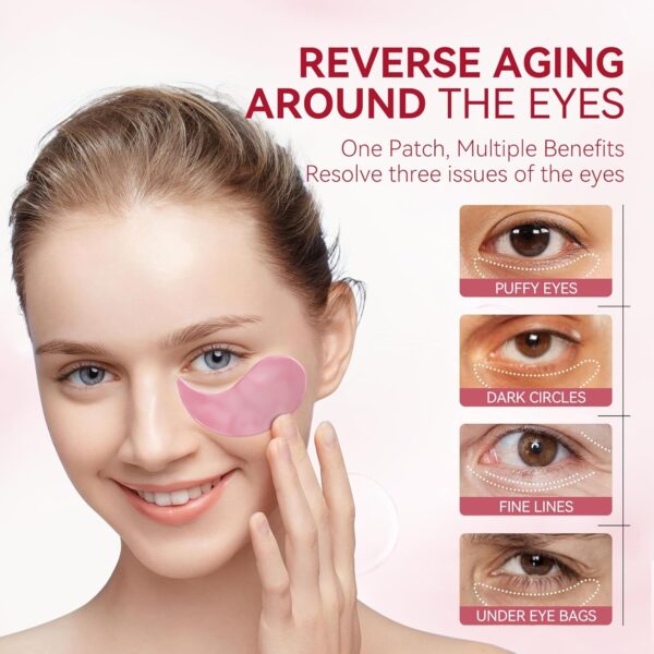 BREYLEE Rose Eye Mask– 60 Pcs, Under Eye Patches,Eye Patches For Puffy Eyes,Hydrates - Image 4