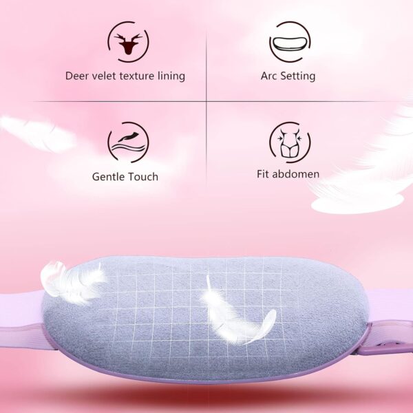 Portable Cordless Heating Pad, Heating Pad for Back Pain with 3 Heat Levels & 3 Vibration Massage Modes, - Image 3