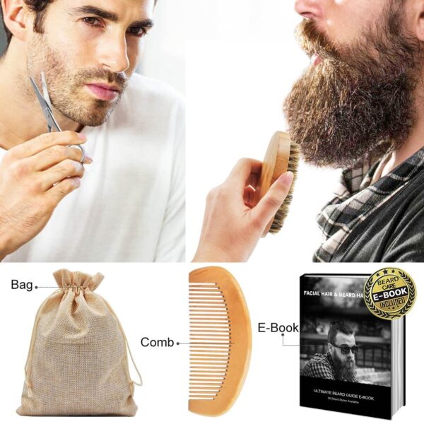 Beard Oil,Beard Balm,Beard Brush,Beard Wash,Beard Comb,Beard Scissor,Bag - Image 5