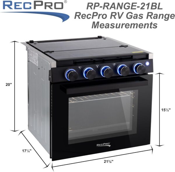 RecPro RV Stove Black Finish - Image 6