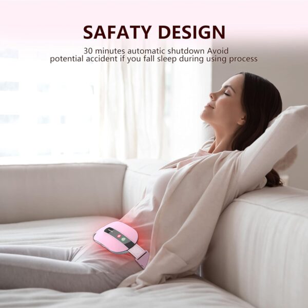 Portable Cordless Heating Pad, Heating Pad for Back Pain with 3 Heat Levels & 3 Vibration Massage Modes, - Image 5