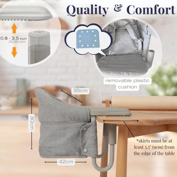 Portable Baby High Chair - Fast-Lock Clip-On Travel High Chair for Babies & Toddlers, - Image 5