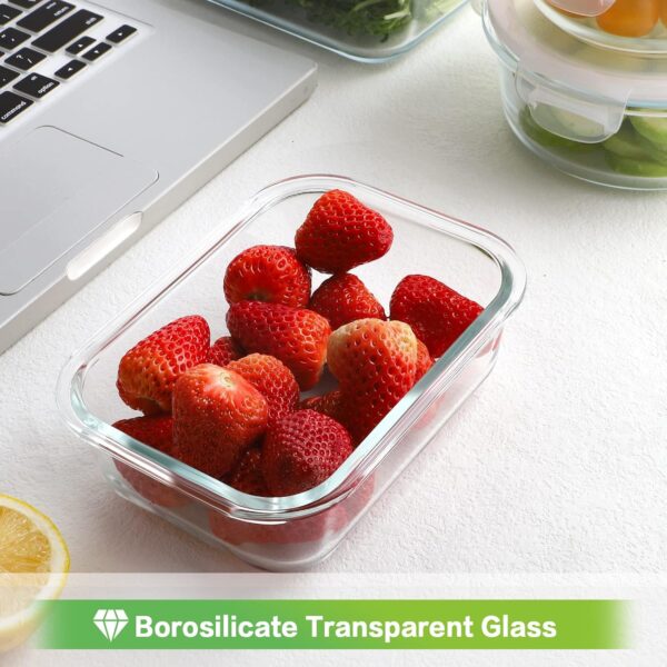 HOMBERKING Glass Food Storage Containers with Lids - Image 5