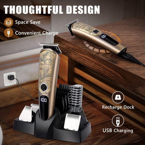 Ufree Gifts for Men, Beard Trimmer for Men with Charging Stand - Image 4