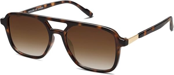 SOJOS Retro Aviator Sunglasses for Women Men,Trendy Rectangle Womens Mens Shades Sun Glasses