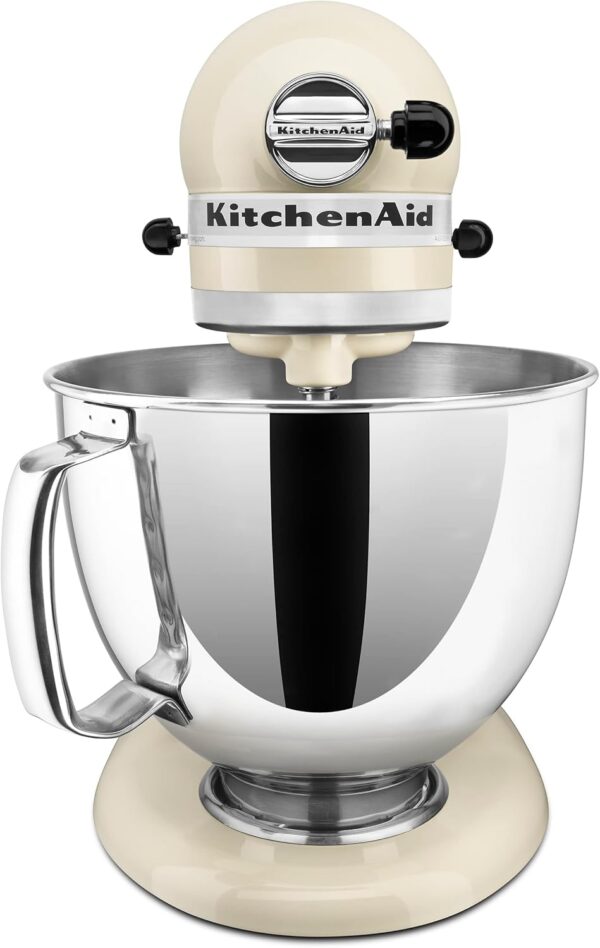 KitchenAid Artisan Series 5 Quart Tilt Head Stand Mixer with Pouring Shield KSM150PS, Almond Cream - Image 4