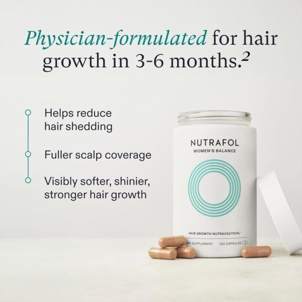 Nutrafol Women's Balance Hair Growth Supplements, Ages 45 and Up, Clinically Proven for Visibly Thicker Hair and Scalp Coverage, Dermatologist Recommended - 1 Month - Image 2