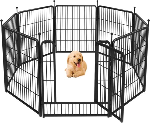 FXW Rollick Dog Playpen for Yard, RV Camping, 32 inch 8 Panels for Small and Medium Dogs│Patented