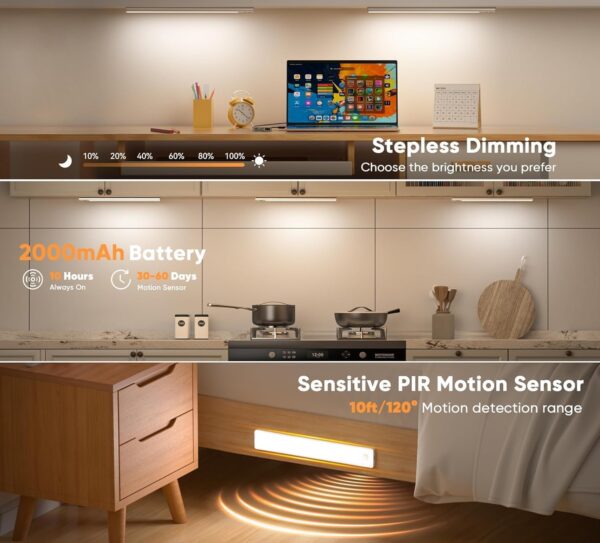Under Cabinet Lighting,3 Color Temperatures Motion Sensor Light Indoor - Image 2