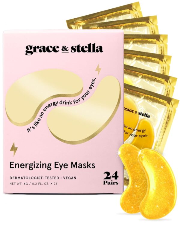 grace & stella Under Eye Mask - Gifts for Women - Travel Essentials - Reduce Dark Circles, Puffy Eyes, Undereye Bags, Wrinkles - Gel Under Eye Patches for Bridesmaid - Vegan Self Care