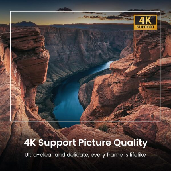 Official Licensed Google TV Smart Projector, HAPPRUN 4K UHD Home Theater with Dolby Sound, Wi-Fi & Bluetooth, Built-in Streaming Apps, Compatible with Games Consoles & Smartphone, Indoor & Outdoor - Image 3